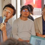 まちじゅう図書館キックオフイベントin雨の日商店街・ナカムラクニオさん、黒野有一郎、矢作勝義さん
